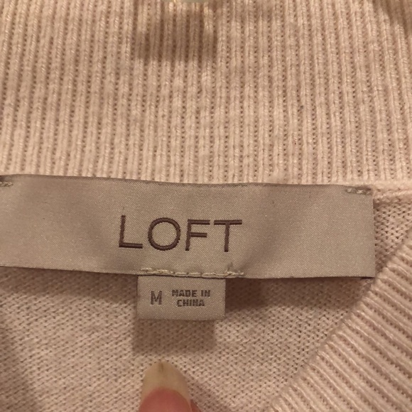 Loft -Medium -Blush Pink - Mock Turtleneck Sweater with Ruffle Sleeve Hem - Picture 4 of 6